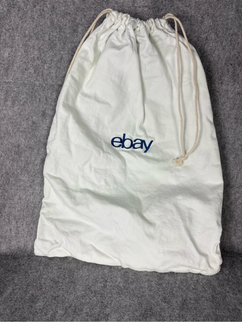 eBay Embroidered Logo Canvas Drawstring Bag